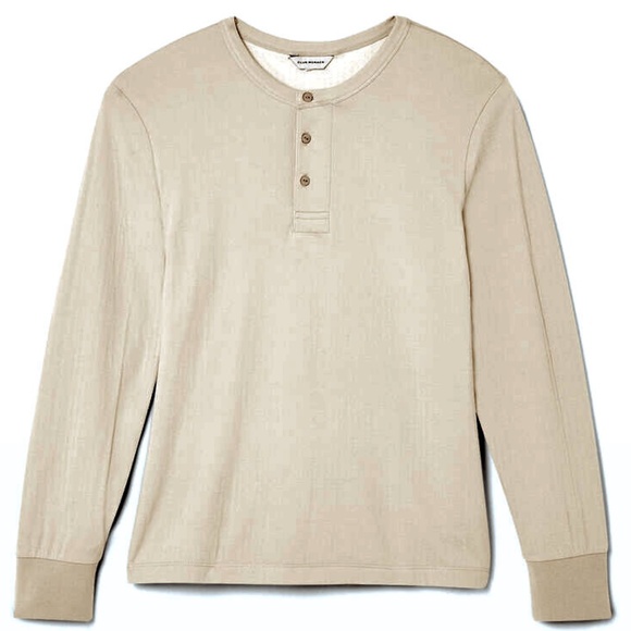 Doubleface Long-Sleeve Henley - New With Tags - NEVER WORN - BEIGE* -AS LAST PIC - Picture 5 of 5